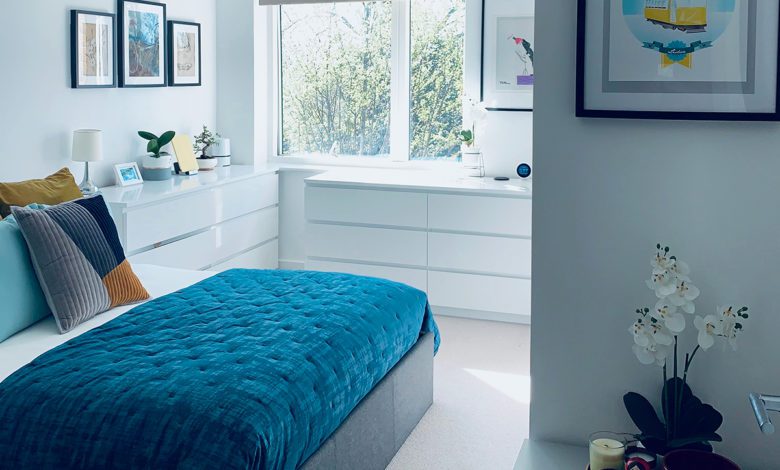 Welche Farbe macht müde • Blaue Einrichtung