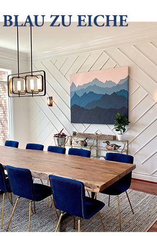 Welche Farbe passt zu Eiche? 4 Blau und Eiche kombinieren