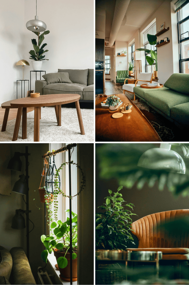 Welche Farbe passt zu Olivgrün? 6 Welche Farbe passt zu Olivgrün im Wohnzimmer? Hier sieht man eine kleine Auswahl an möglichen Gestaltungsmöglichkeiten. Von einem gemütlichen Sofa bis hin zu einer minimalistischen Einrichtung, die lediglich durch Pflanzen auf Farbtupfer setzt ist jede Idee möglich.