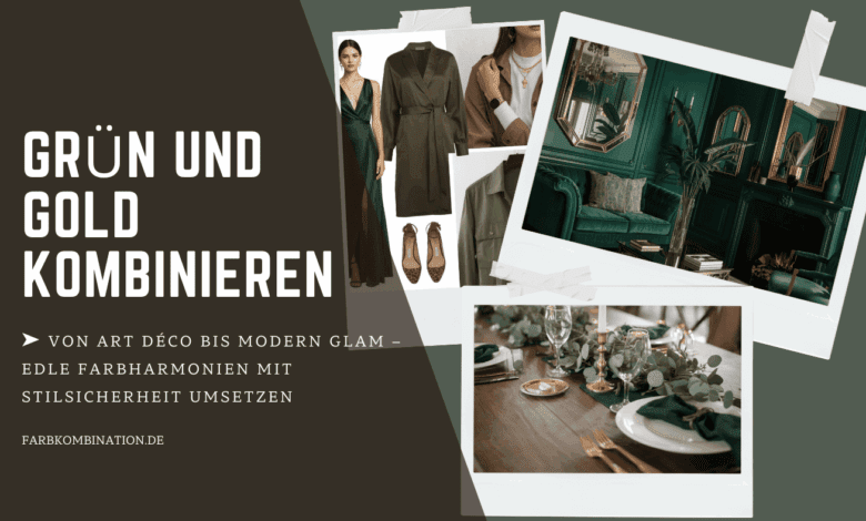 Wie kann man Grün und Gold kombinieren? 10 Grün und Gold kombinieren - von Art Déco bis Modern Glam.